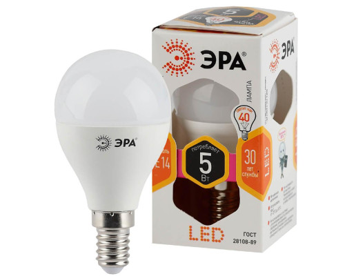 Лампа светодиодная ЭРА E14 5W 2700K матовая LED P45-5W-827-E14 Б0028485 Лампа светодиодная ЭРА E14 5W 2700K матовая LED P45-5W-827-E14 Б0028485