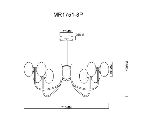 Потолочная люстра MyFar Scott MR1751-8P Потолочная люстра MyFar Scott MR1751-8P
