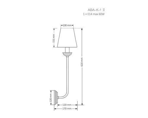 Настенный светильник KUTEK MOOD Abano ABA-K-1(ZM/A)II