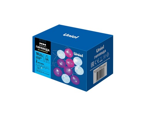 Светодиодная гирлянда Uniel Клубки белый ULD-S0200-010/STB/2AA White IP20 Tangles-1 UL-00007341 Светодиодная гирлянда Uniel Клубки белый ULD-S0200-010/STB/2AA White IP20 Tangles-1 UL-00007341