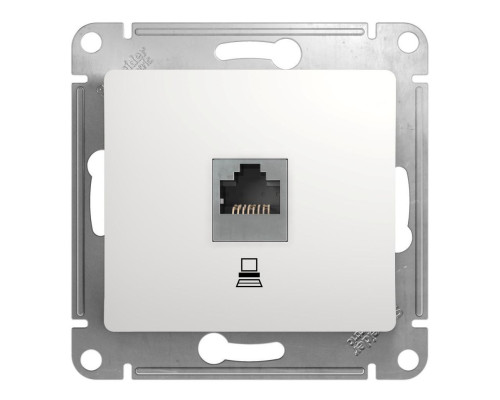 Розетка компьютерная RJ45 Systeme Electric Glossa 5e кат UTP белая GSL000181K