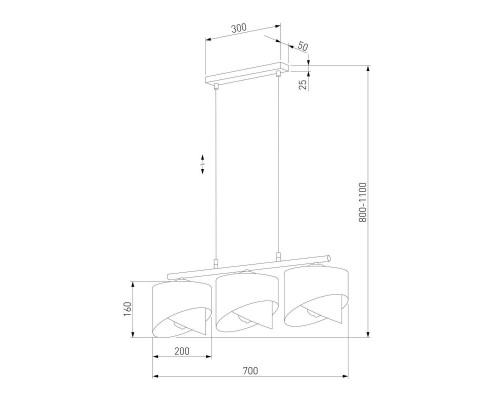 Подвесная люстра TK Lighting 4824 Grant Black