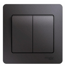 Выключатель двухклавишный Systeme Electric Glossa 10A 250V графит GSL001352