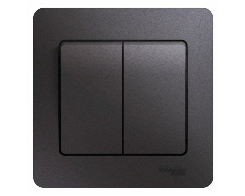 Выключатель двухклавишный Systeme Electric Glossa 10A 250V графит GSL001352 Выключатель двухклавишный Systeme Electric Glossa 10A 250V графит GSL001352