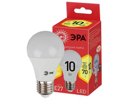 Лампа светодиодная ЭРА E27 10W 2700K матовая ECO LED A60-10W-827-E27 Б0028006 Лампа светодиодная ЭРА E27 10W 2700K матовая ECO LED A60-10W-827-E27 Б0028006