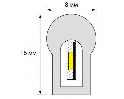 Гибкий неон Uniel 8W/m 120LED/m 2835SMD красный 50M ULS-N21-2835-120LED/m-8mm-IP67-220V-8W/m-50M-Red UL-00003770