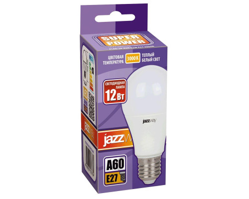 Лампа светодиодная Jazzway E27 12W 3000K матовая 1033703