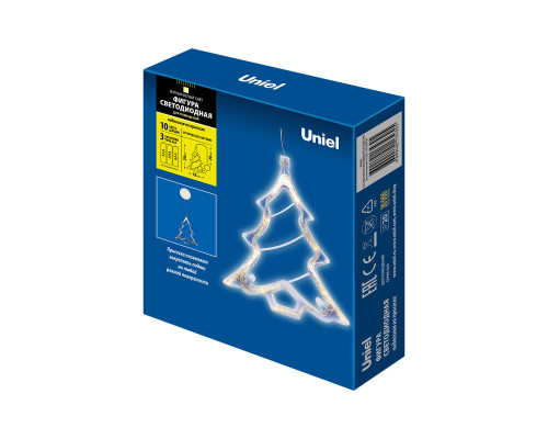 Подвесной светодиодный светильник «Ёлочка» Uniel ULD-H1620-010/STA/3AAA Warm White IP20 Xmas Tree UL-00007254