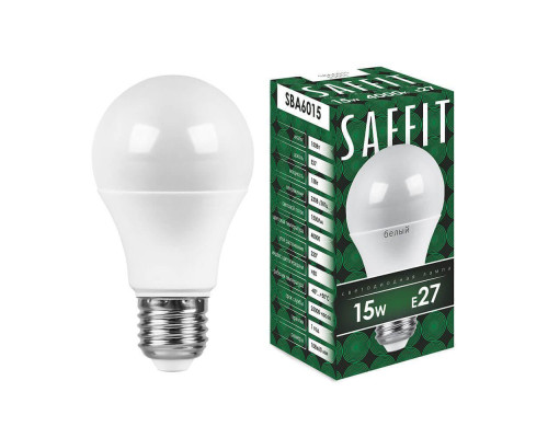 Лампа светодиодная Saffit E27 15W 4000K матовая SBA6015 55011 Лампа светодиодная Saffit E27 15W 4000K матовая SBA6015 55011