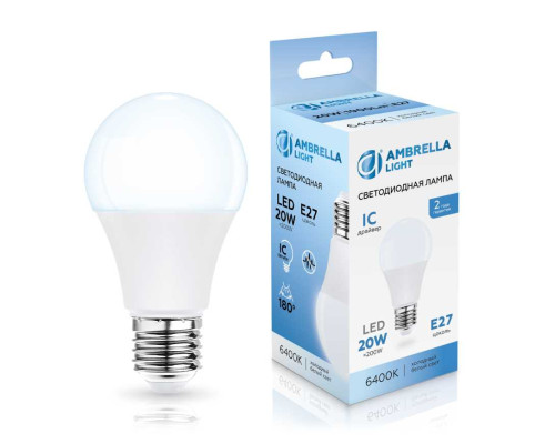 Лампа светодиодная Лон A60 20W 6400K Ambrella light Bulding 602006
