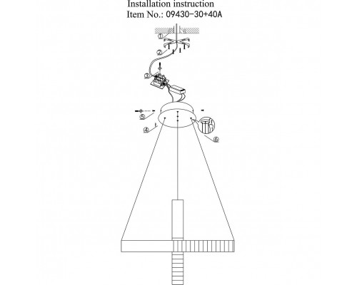 Подвесной светодиодный светильник Kink Light Далим 09430-30+40A,19