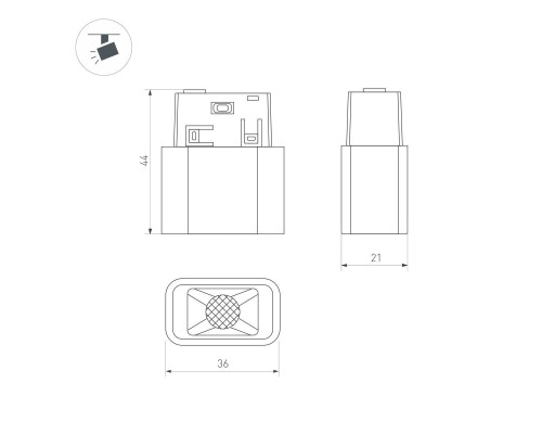 Трековый светодиодный светильник Arlight Mag-Orient-Baby-S36x21-2W Warm3000 043291 Трековый светодиодный светильник Arlight Mag-Orient-Baby-S36x21-2W Warm3000 043291