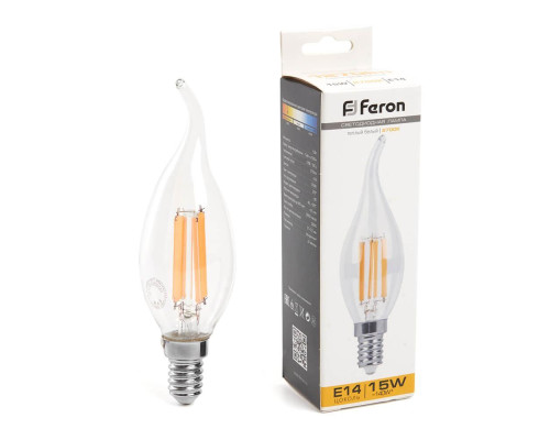 Лампа светодиодная Feron E14 15W 2700K Свеча на ветру Матовая 38261 Лампа светодиодная Feron E14 15W 2700K Свеча на ветру Матовая 38261