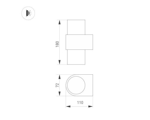 Настенный светодиодный светильник Arlight Sp-Spicy-Wall-Twin-S180X72-2X6W Warm3000 033734