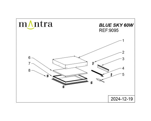 Встраивамое светодиодное окно Mantra BLUE SKY 9095 Встраивамое светодиодное окно Mantra BLUE SKY 9095