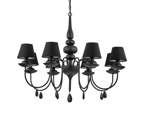 Подвесная люстра Ideal Lux Blanche SP8 Nero 111896 Подвесная люстра Ideal Lux Blanche SP8 Nero 111896