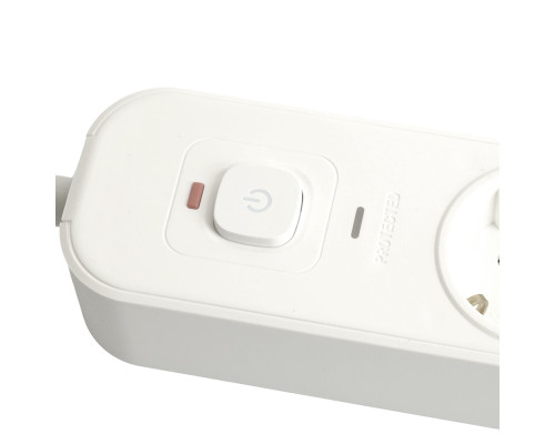 Сетевой фильтр 3-местный с/з STEKKER 3x1мм2, 3 м, 250В, 16А, 2 USB-A+2 Type-C 3, серия Nova, белый