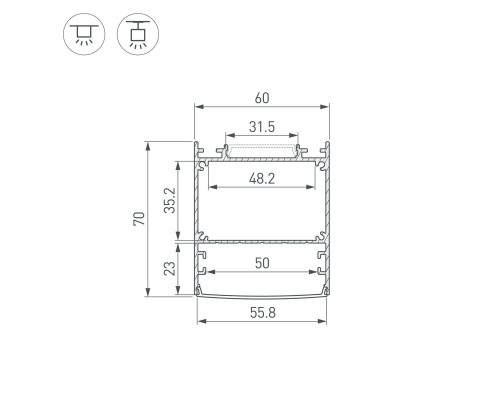 Профиль Arlight Line-6070-3000 Anod Black 047506