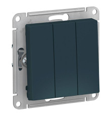 Выключатель трехклавишный Systeme Electric AtlasDesign 10A 250V изумруд ATN000831