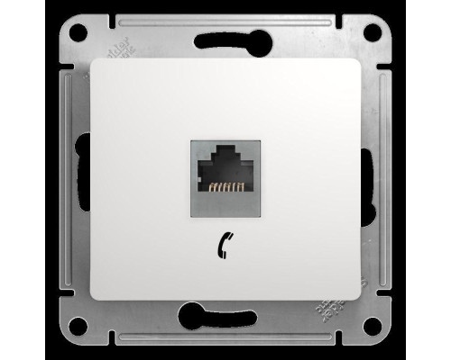 Розетка телефонная RJ11 Systeme Electric Glossa белая GSL000181T Розетка телефонная RJ11 Systeme Electric Glossa белая GSL000181T
