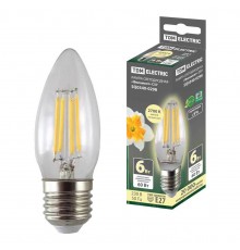 Лампа светодиодная филаментная TDM Electric E27 6W 2700K прозрачная SQ0340-0298