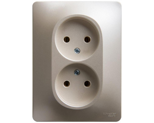 Розетка двойная 2К Systeme Electric Glossa 16A 250V перламутр GSL000620 Розетка двойная 2К Systeme Electric Glossa 16A 250V перламутр GSL000620
