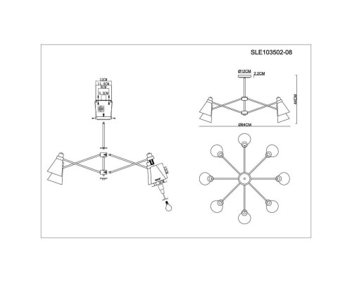 Потолочная люстра Evoluce Biane SLE103502-08