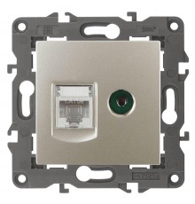 Розетка комбинированная RJ45+TV ЭРА Elegance 14-3110-04 Б0034317