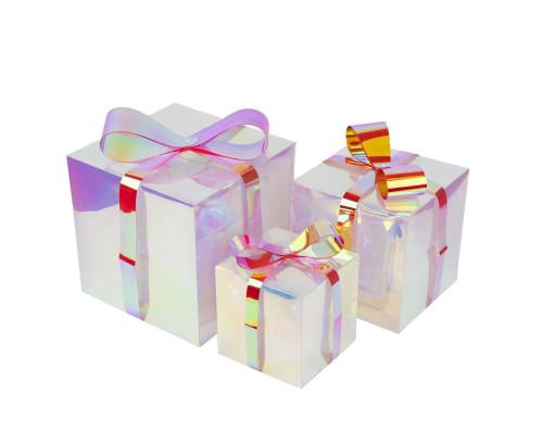 Светильник декоративный Коробки с подарками с USB проводом Набор из 3 шт 300 светодиодов Белый свет Uniel ULD-R509 USB GIFTBOX SET