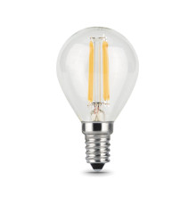 Лампа светодиодная филаментная Gauss E14 9W 4100К прозрачная 105801209