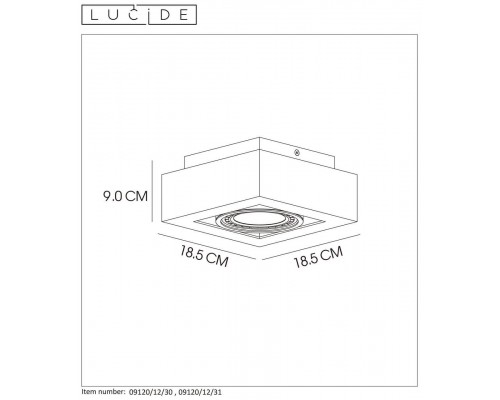 Потолочный светильник Lucide Zefix 09120/12/30