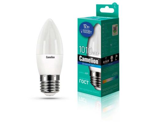 Лампа светодиодная Camelion E27 12W 6500K LED12-C35/865/E27 13692