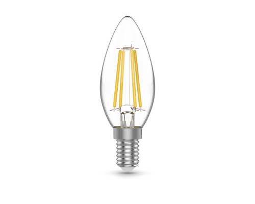 Лампа светодиодная филаментная Gauss E14 4,5W 2700К прозрачная 1031115 Лампа светодиодная филаментная Gauss E14 4,5W 2700К прозрачная 1031115