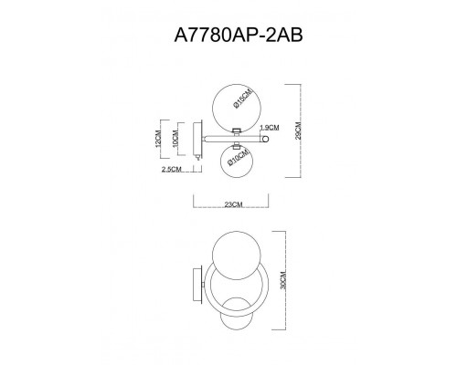 Бра Arte Lamp Albus A7780AP-2AB