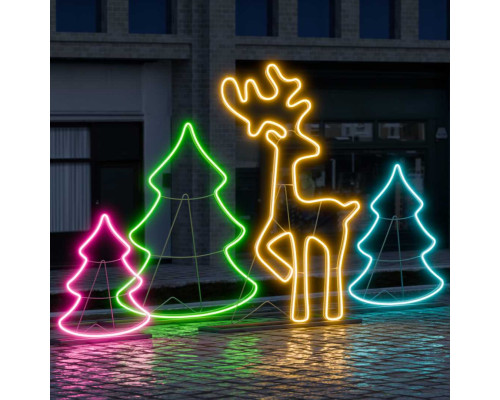 Комплект светодиодного НЕОНа Apeyron 220В, 6Вт/м, RGB, smd5050, 80д/м, 10*18мм, 10м, IP65 (контроллер, заглушка, крепеж - 10шт) 10-108