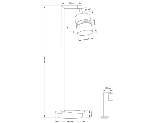 Настольный светильник KUTEK VESTO VES-LG-1(P)