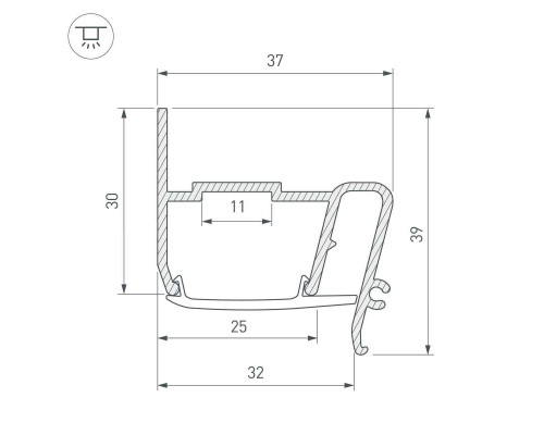 Профиль Arlight Stretch-S-30-Wall-Side-2000 040702