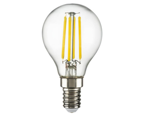 Лампа светодиодная филаментная Lightstar LED Filament E14 6W 3000K грушая прозрачная 933802 Лампа светодиодная филаментная Lightstar LED Filament E14 6W 3000K грушая прозрачная 933802