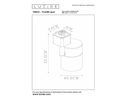 Трековый светильник Lucide FLORIS 09952/01/30