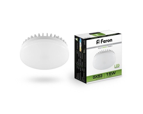Лампа светодиодная Feron GX53 15W 4000K Таблетка Матовая LB-454 25836