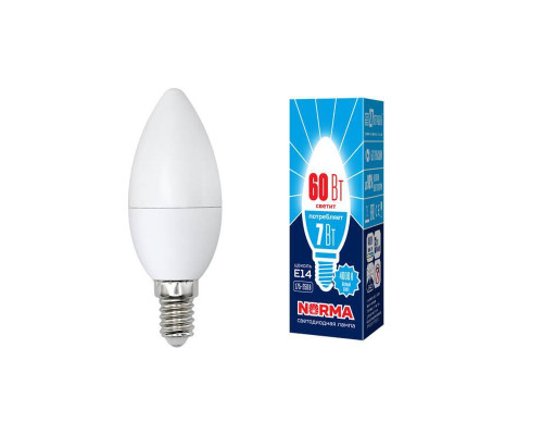 Лампа светодиодная E14 7W 4000K матовая LED-C37-7W/NW/E14/FR/NR UL-00003795 Лампа светодиодная E14 7W 4000K матовая LED-C37-7W/NW/E14/FR/NR UL-00003795