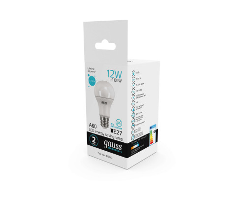 Лампа светодиодная Gauss E27 12W 4100K матовая 23222 Лампа светодиодная Gauss E27 12W 4100K матовая 23222