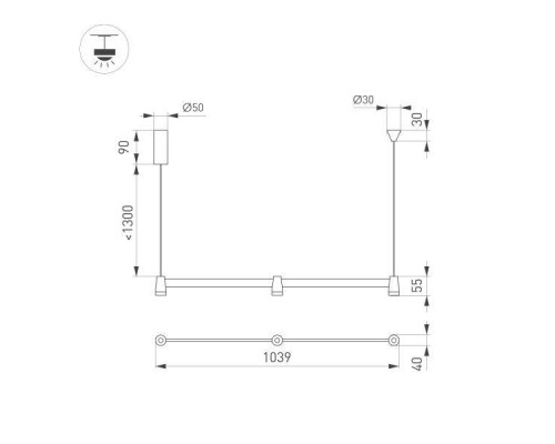 Подвесной светодиодный светильник Arlight SP-Elizeo-S1000-16W Warm3000 036593 Подвесной светодиодный светильник Arlight SP-Elizeo-S1000-16W Warm3000 036593