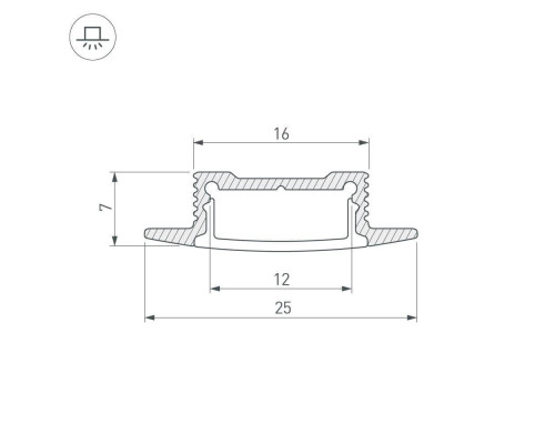 Профиль Arlight SL-SLIM-H7-F25-2000 ANOD 023717 Профиль Arlight SL-SLIM-H7-F25-2000 ANOD 023717