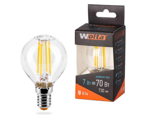 Светодиодная лампа WOLTA 25S45GLFT7E14 Светодиодная лампа WOLTA 25S45GLFT7E14