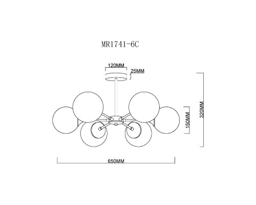 Потолочная люстра MyFar Fisher MR1741-6C