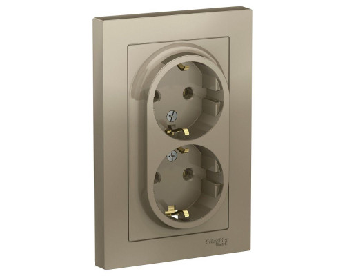 Розетка с/з двойная Systeme Electric AtlasDesign 16А ATN000524 Розетка с/з двойная Systeme Electric AtlasDesign 16А ATN000524