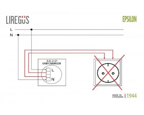 Розетка 2xUSB Liregus Epsilon белый 28-0352 Розетка 2xUSB Liregus Epsilon белый 28-0352