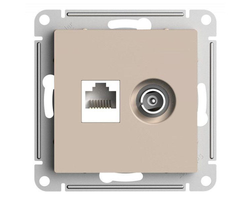 Розетка компьютерная RJ45/телевизионная TV Systeme Electric AtlasDesign кат. 5Е песочный ATN001289