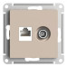 Розетка компьютерная RJ45/телевизионная TV Systeme Electric AtlasDesign кат. 5Е песочный ATN001289